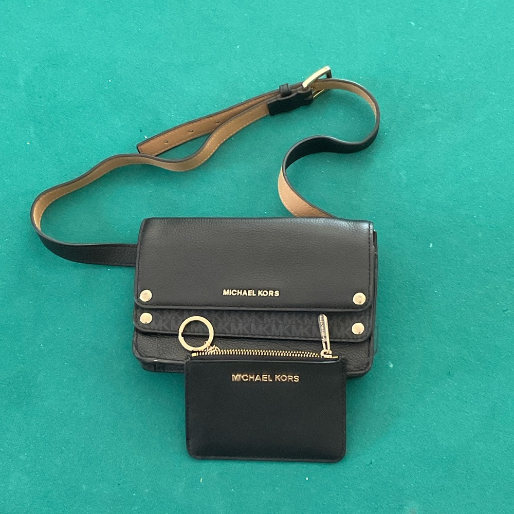Michael Kors Black Belt/Crossbody bag with Wallet